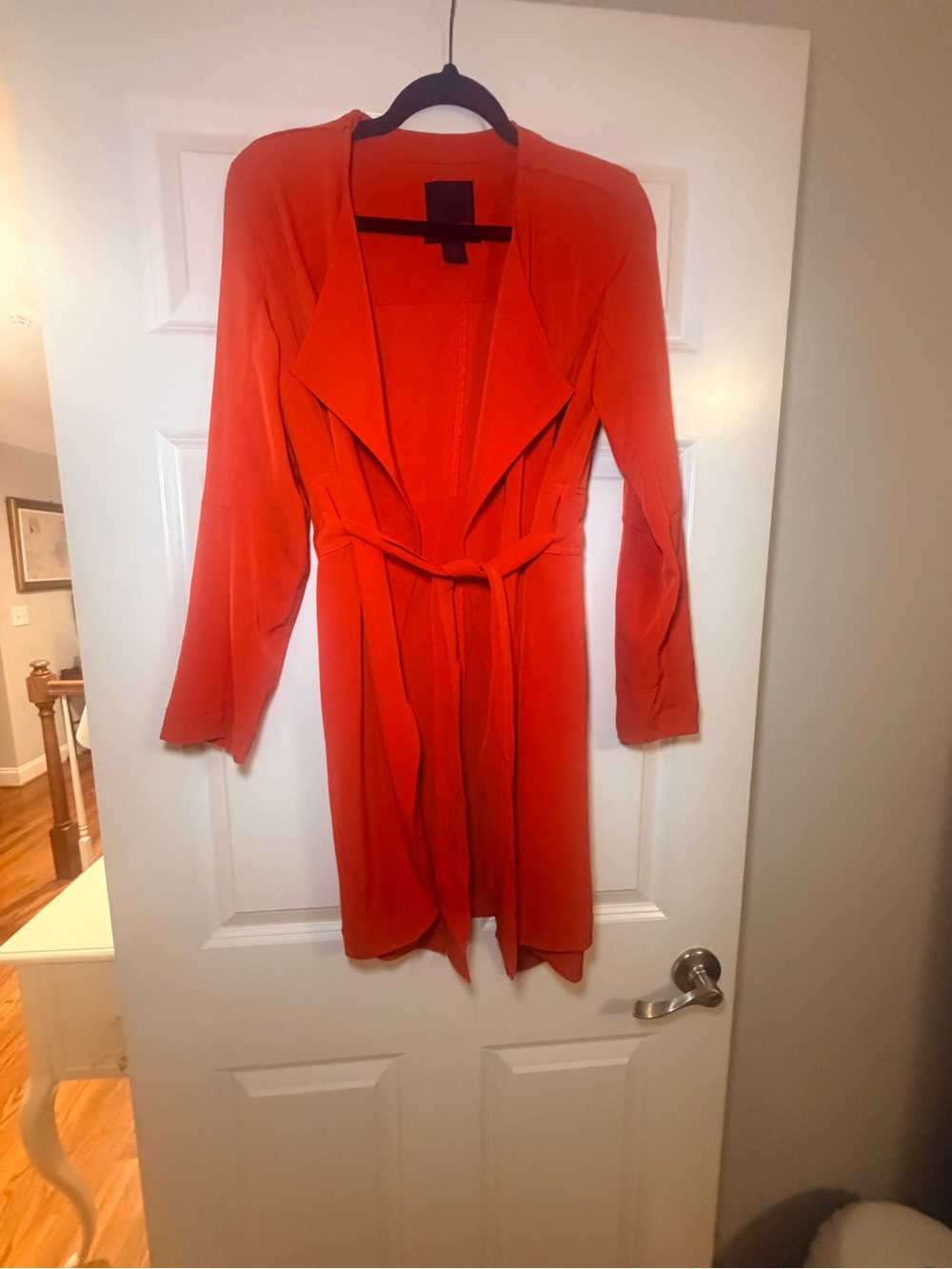 Women's Orange Belted Trench Coat - Maison Cinqcent